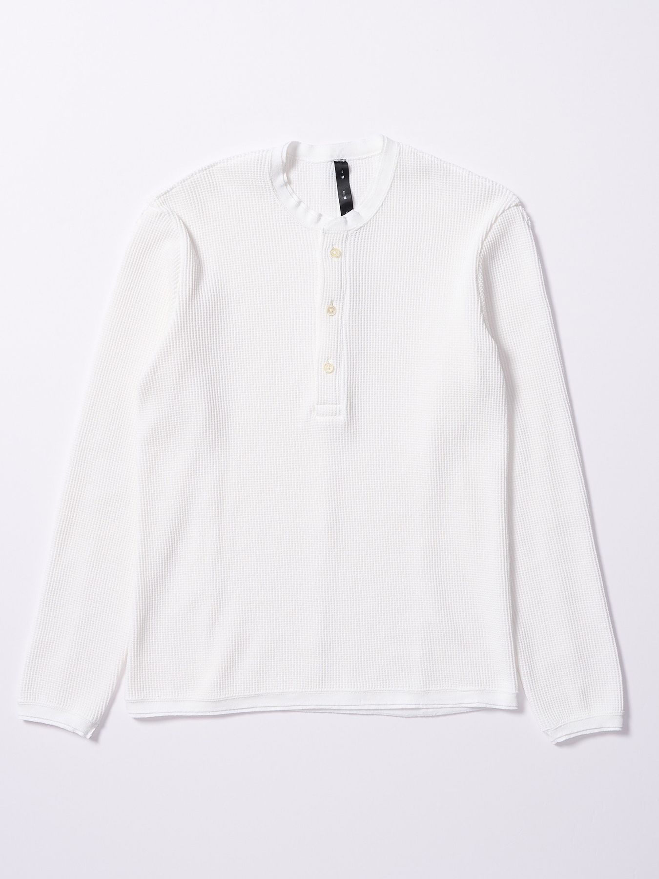 【予約品 4月19日(日) 18時締切】waffle henley L/S / ワッフル ヘンリーネック ロングスリーブ / ホワイト