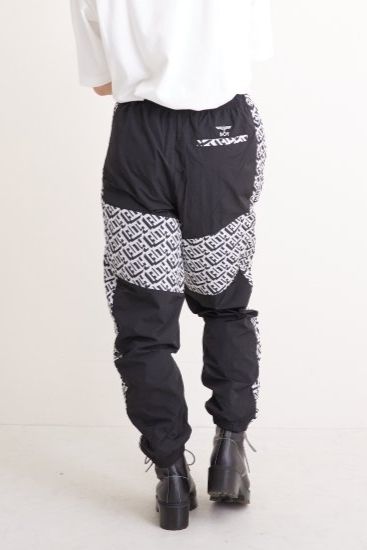 GEOMETRIC NYLON TRUCK PANTS トラックパンツ / BLACK 【BOY LONDON】