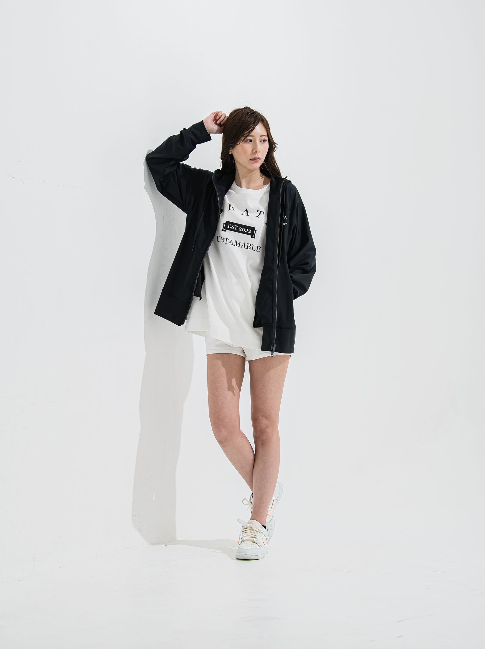RUSH ZIP HOODIE / ラッシュガードジップパーカー / ブラック 【ORATA】