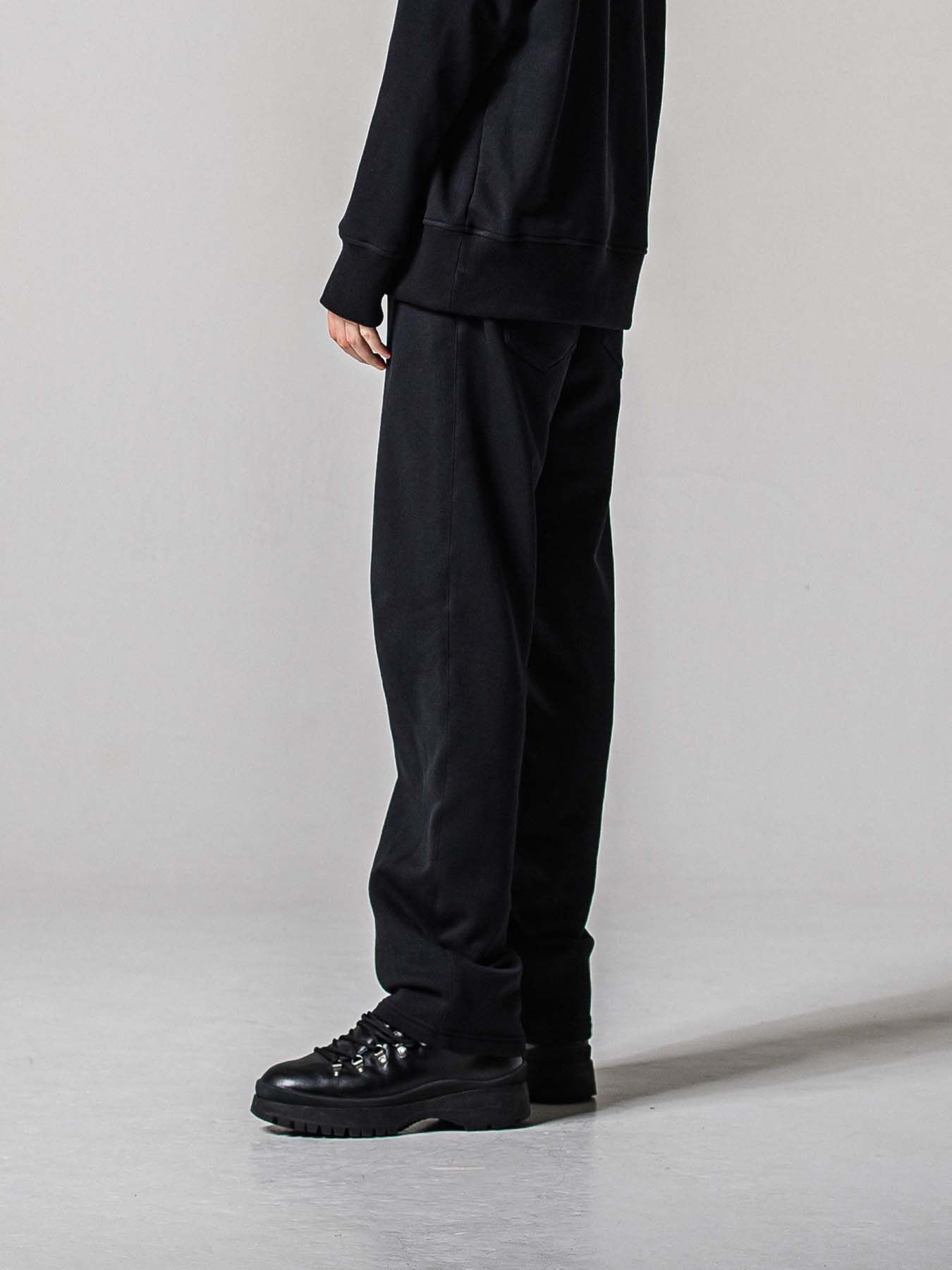 【予約品 11月16日(日) 締切】HF URAKE WIDE TUCK PANTS / 裏毛 セミワイドシルエット ワンタック イージーパンツ / ブラック