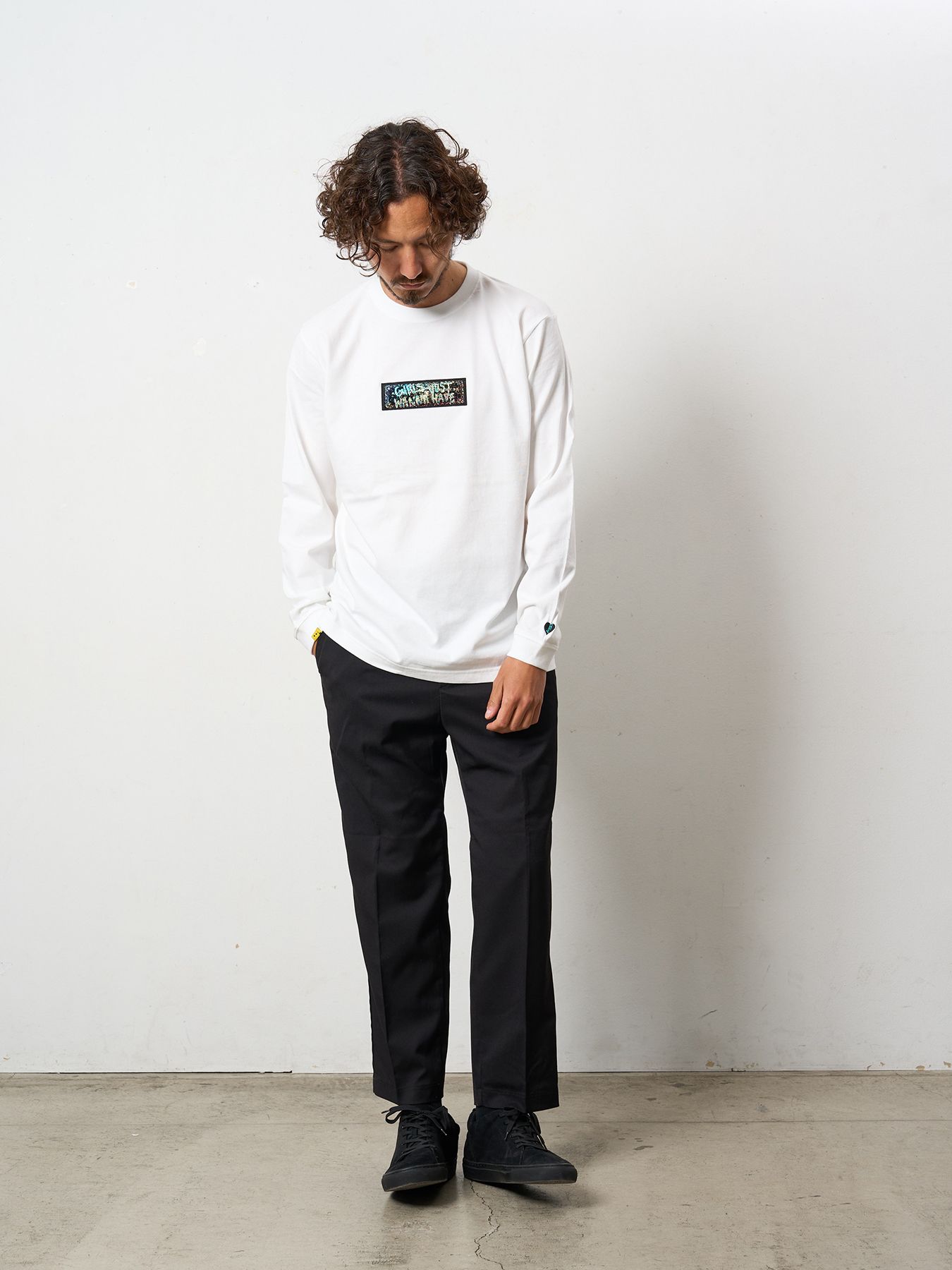 【予約品 5月8日(木) AM10時 締切】 5.6ozコットン天竺 スターグラムハート＆シークインLS Tシャツ / ホワイト