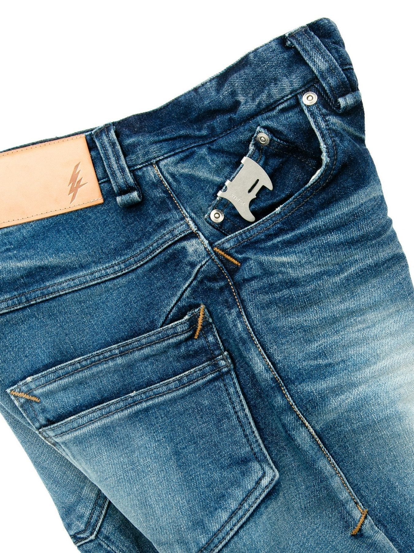 【予約品 10月12日(日) 締切】12.5oz Organic Cotton Stretch Denim Tight Straight Jeans / 12.5oz オーガニックコットン ストレッチデニム タイトストレート  / TIGHT JOE  / インディゴ（ユーズド加工）
