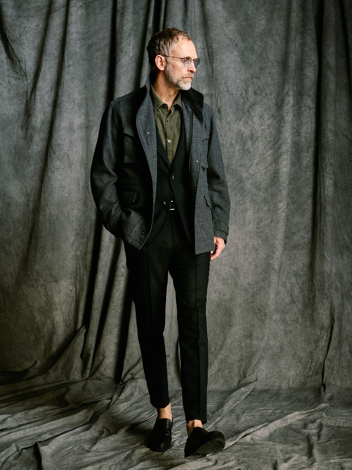 【予約品 4月19日(日) 18時締切】milled wool field jacket / ミルドウール フィールドジャケット / チャコール