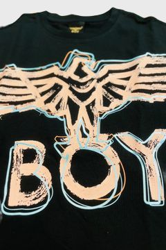 【Kids】 ピンクロゴプリントTシャツ / ブラック  【BOY LONDON】