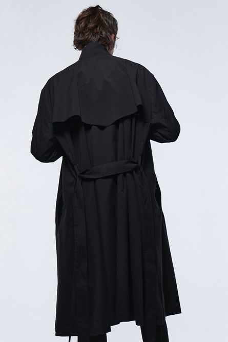 《予約品》 StandCollarDrapeCoatコート / ブラック 【kiryuyrik】 2023年3月以降入荷予定