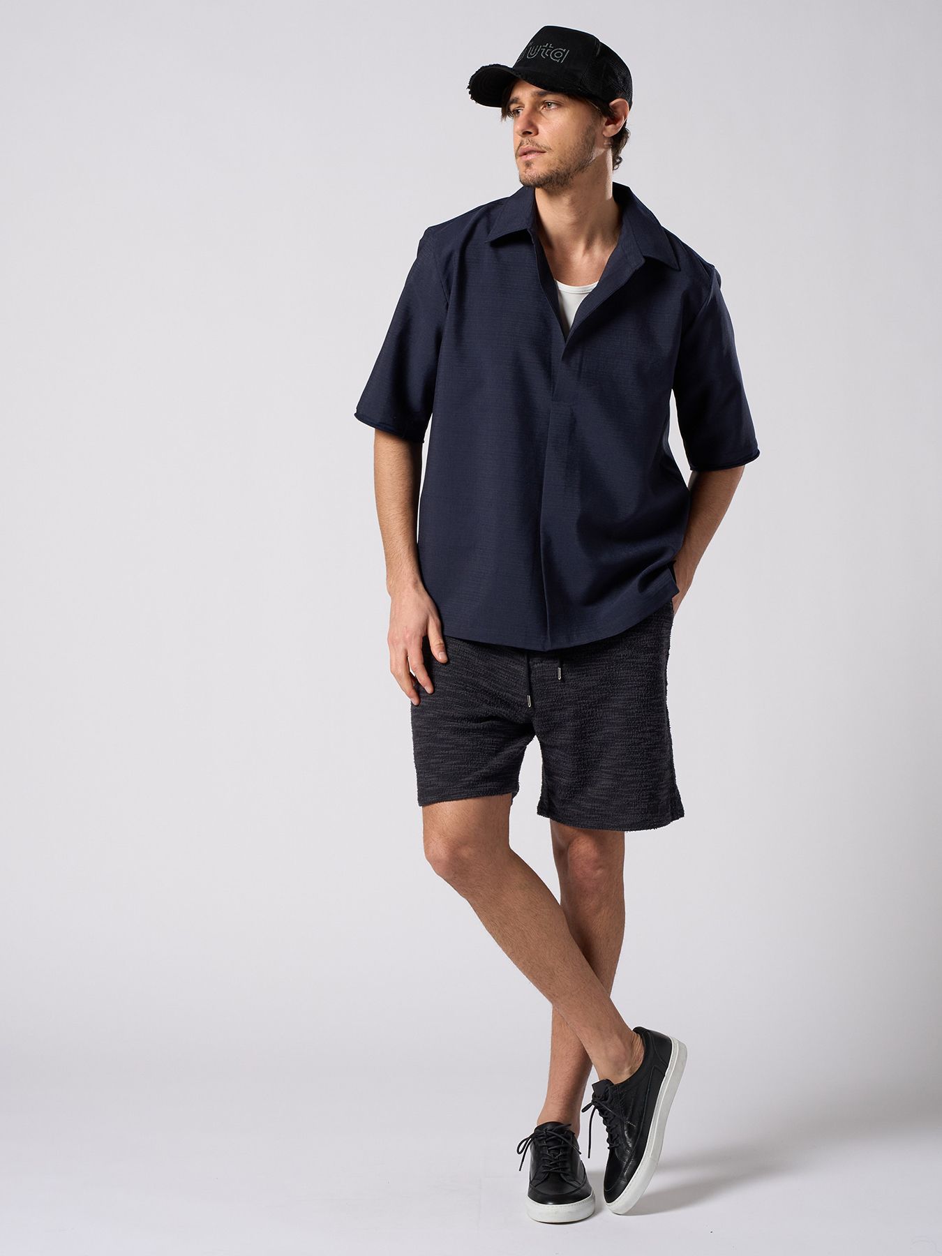 【予約品 1月25日(日) 締切】skipper shirt H/S / スキッパー ハーフスリーブシャツ / ネイビー