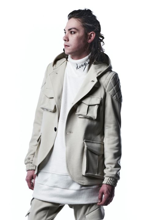 《予約品》 QuiltHoodieJacket ジャケット PunchRomaJersey / Beige 【kiryuyrik】 8月入荷予定