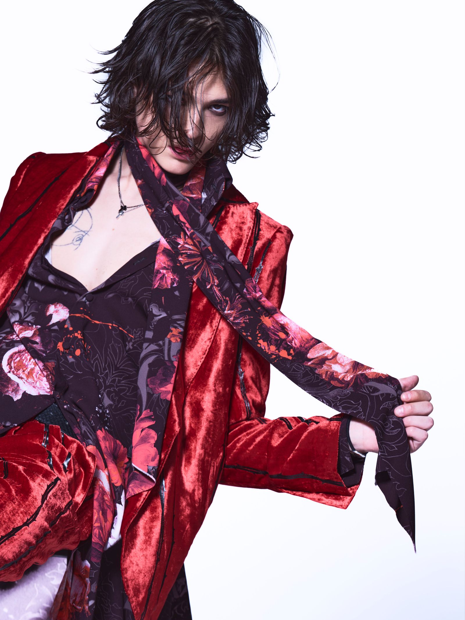 【予約品 6月29日(月) 締切】TOGE Velvet Wide Slacks / ベルベット ワイドスラックス / レッド