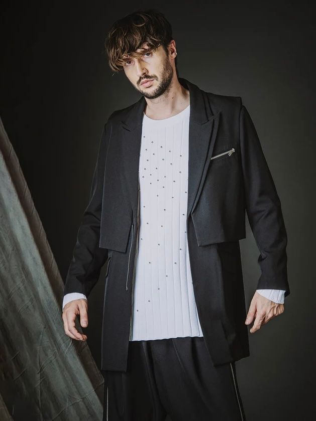 ドッキングZIPチェスタージャケット+ベスト BLACK【NOID.】