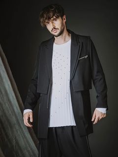 ドッキングZIPチェスタージャケット+ベスト BLACK【NOID.】