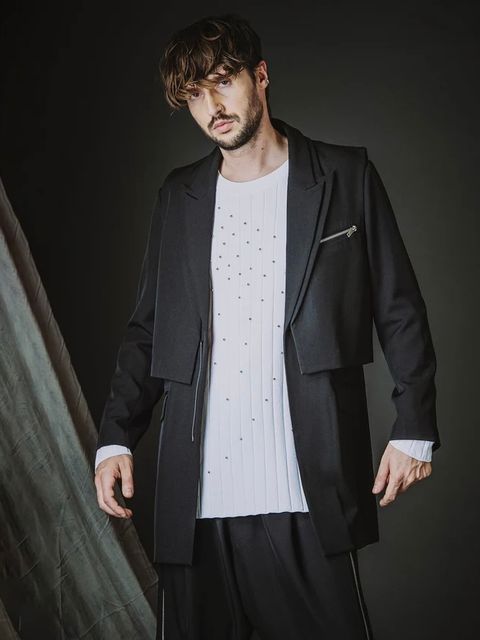 ドッキングZIPチェスタージャケット+ベスト BLACK【NOID.】