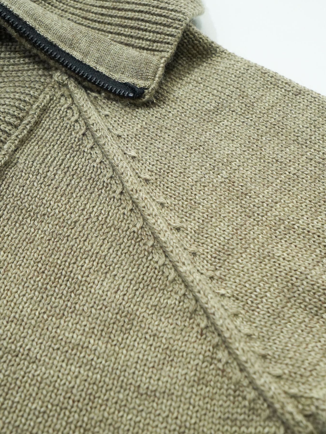 【予約品 6月2日(月) AM10時 締切】Standrop / ニットブルゾン / 杢ベージュ