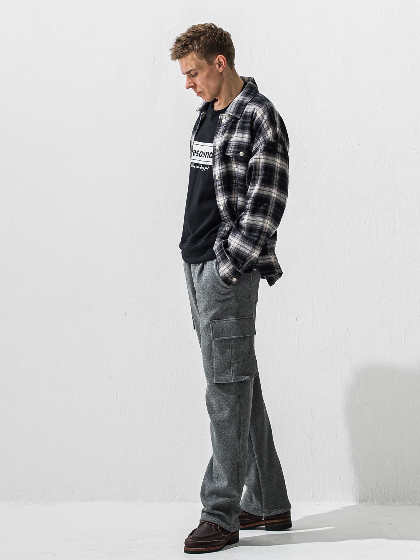 【予約品 9月6日(日) 締切】OLD SLUB CHECK JK / ヴィンテージ ネルジャケット / ブラック
