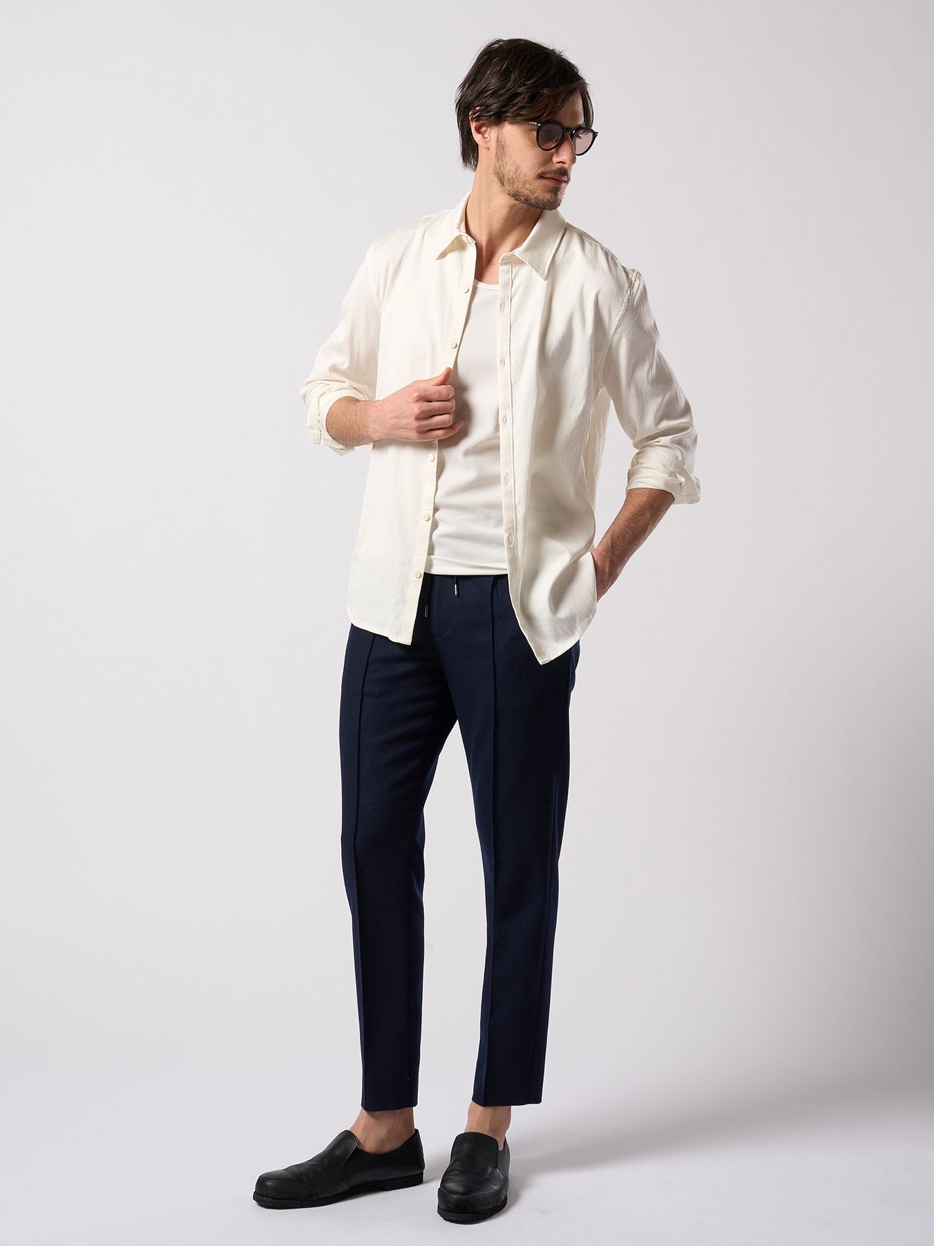 【予約品 4月19日(日) 18時締切】combination slip-on shoes / カーフレザー コンビネーション スリッポン シューズ / ブラック