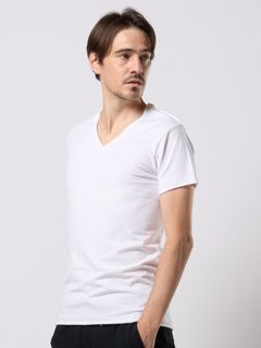 【予約品 9月23日(火) 締切】cut-off V-neck S/S / カットオフ Vネック ショートスリーブ / ホワイト