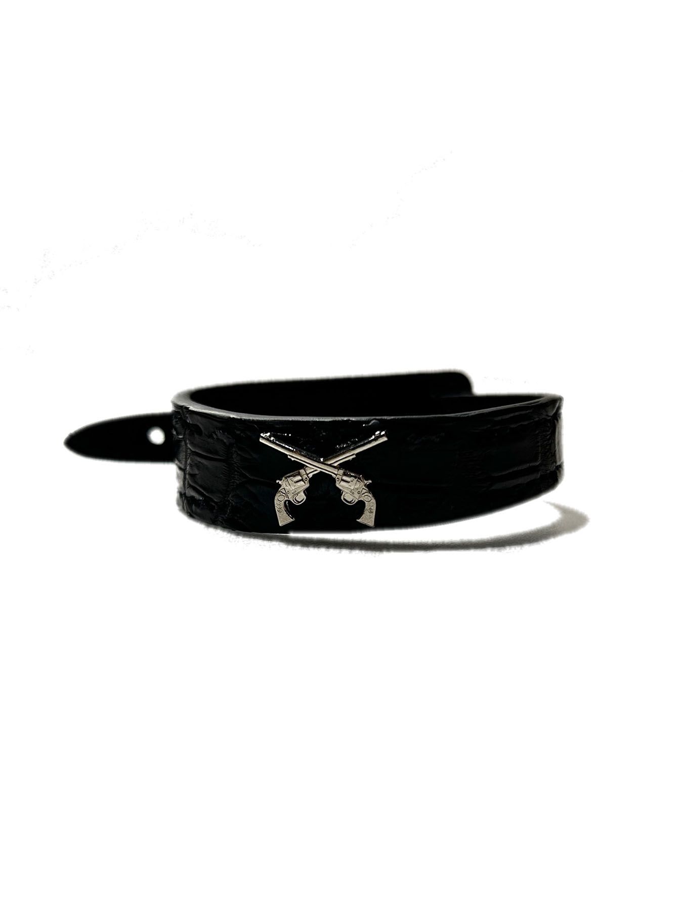 【予約品 8月10日(日) 締切 】CROCODILE WRIST BAND / クロコダイル リストバンド / ブラック