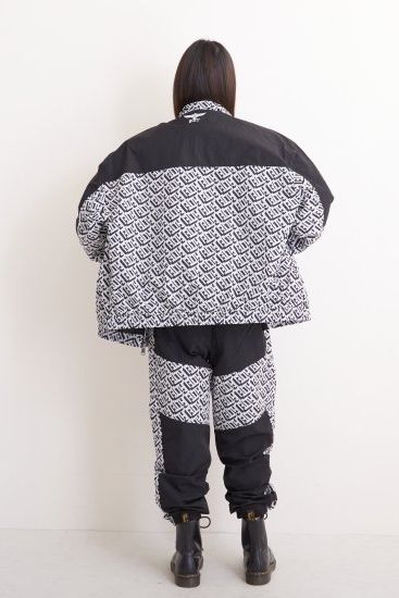 GEOMETRIC NYLON TRUCK PANTS トラックパンツ / BLACK 【BOY LONDON】