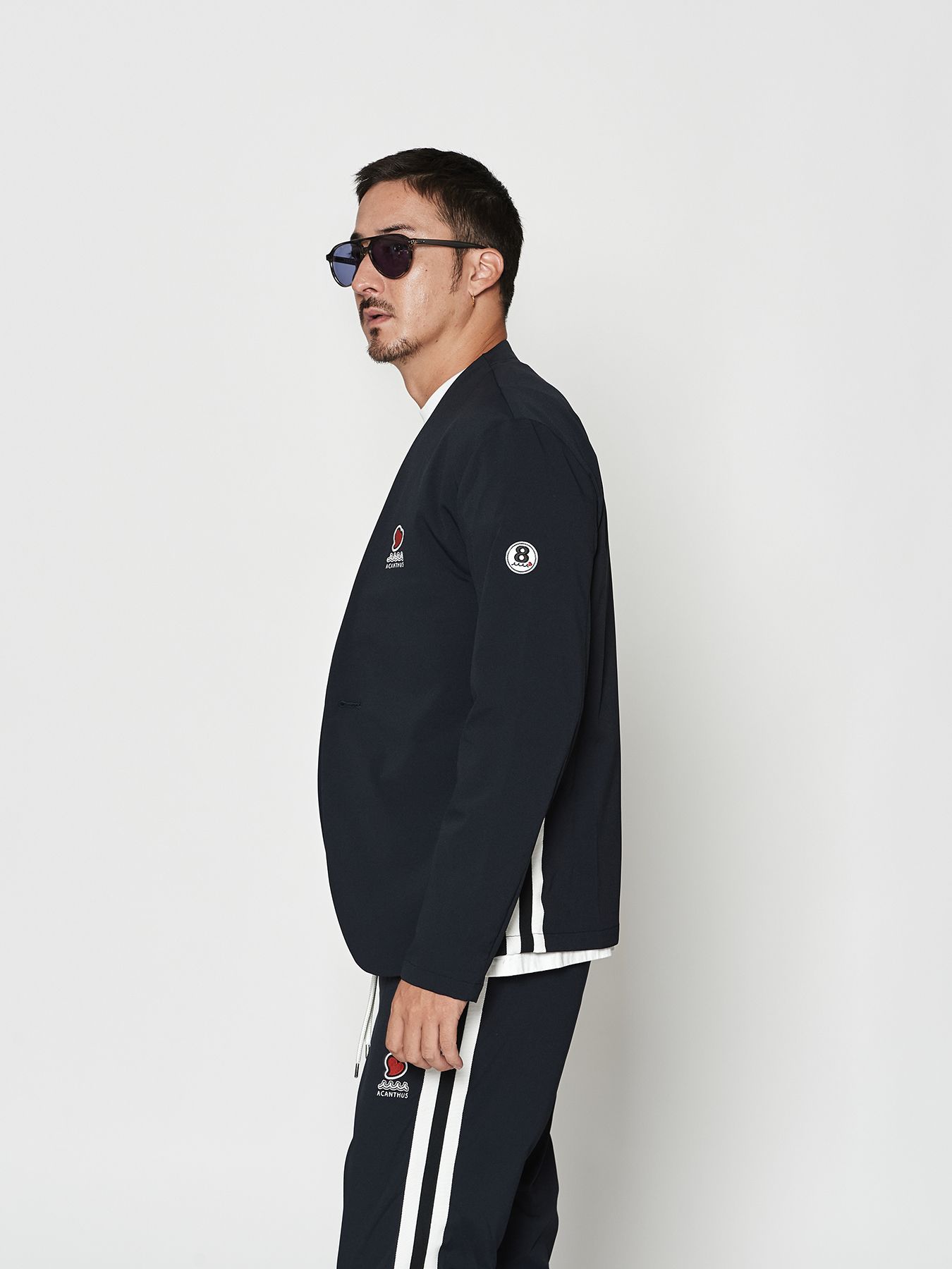 【予約品 10月9日(木) 締切】muta sweet no collar jacket / ノーカラージャケット / ネイビー【Acanthus × muta MARINE】