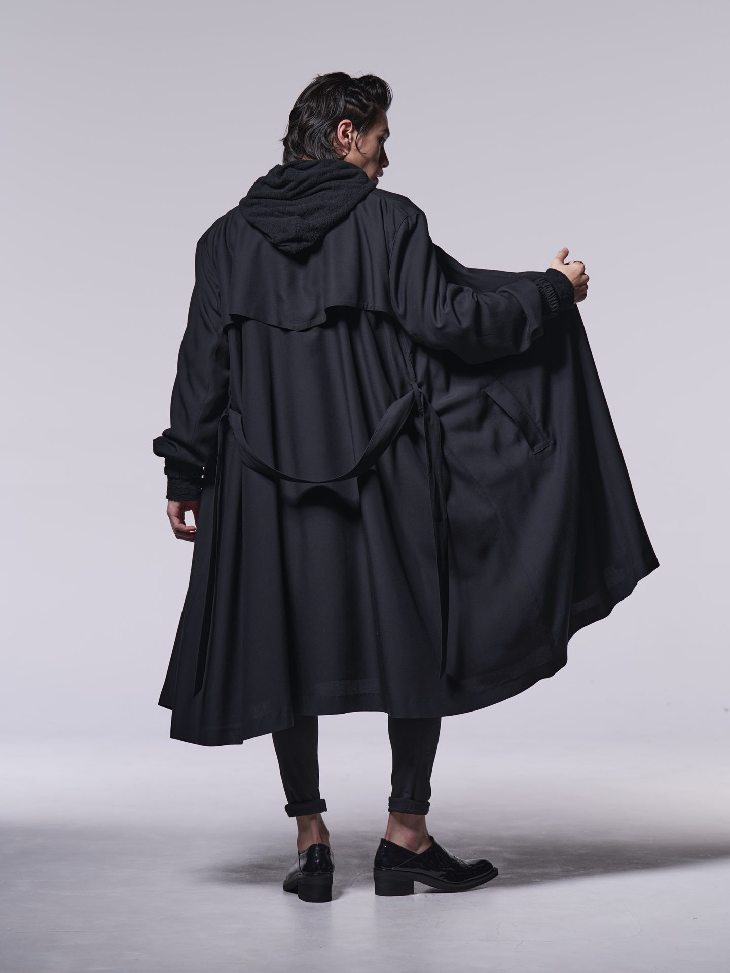 《予約品》 DrapeCoat / ドレープオーバーコート / ブラック