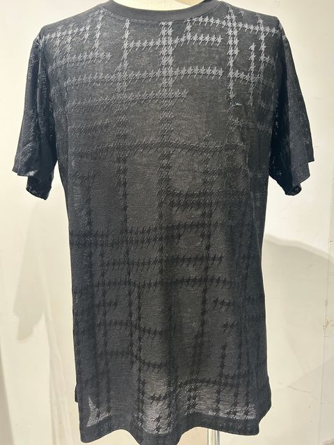 RANDOM HOUNDSTOOTH JACQUARD T-SHIRT / ブラック