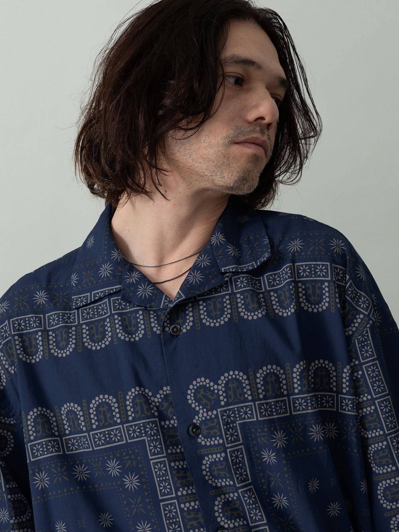 【予約品 2月1日(日) 締切】VINTAGEBANDANA SHIRTS / ヴインテージバンダナ柄 長袖シャツ / ネイビー