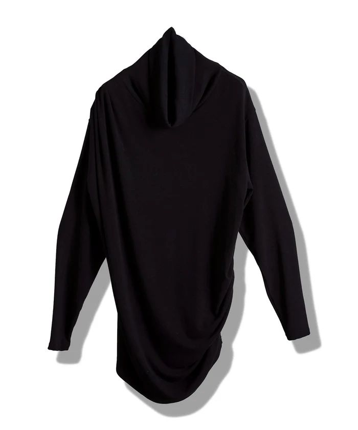 ボリュームネックギャザードレープPO BLACK【NO ID.】