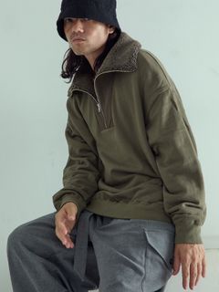 【予約品 】TEXUNION / ボアジップアップ スウェット / サンド