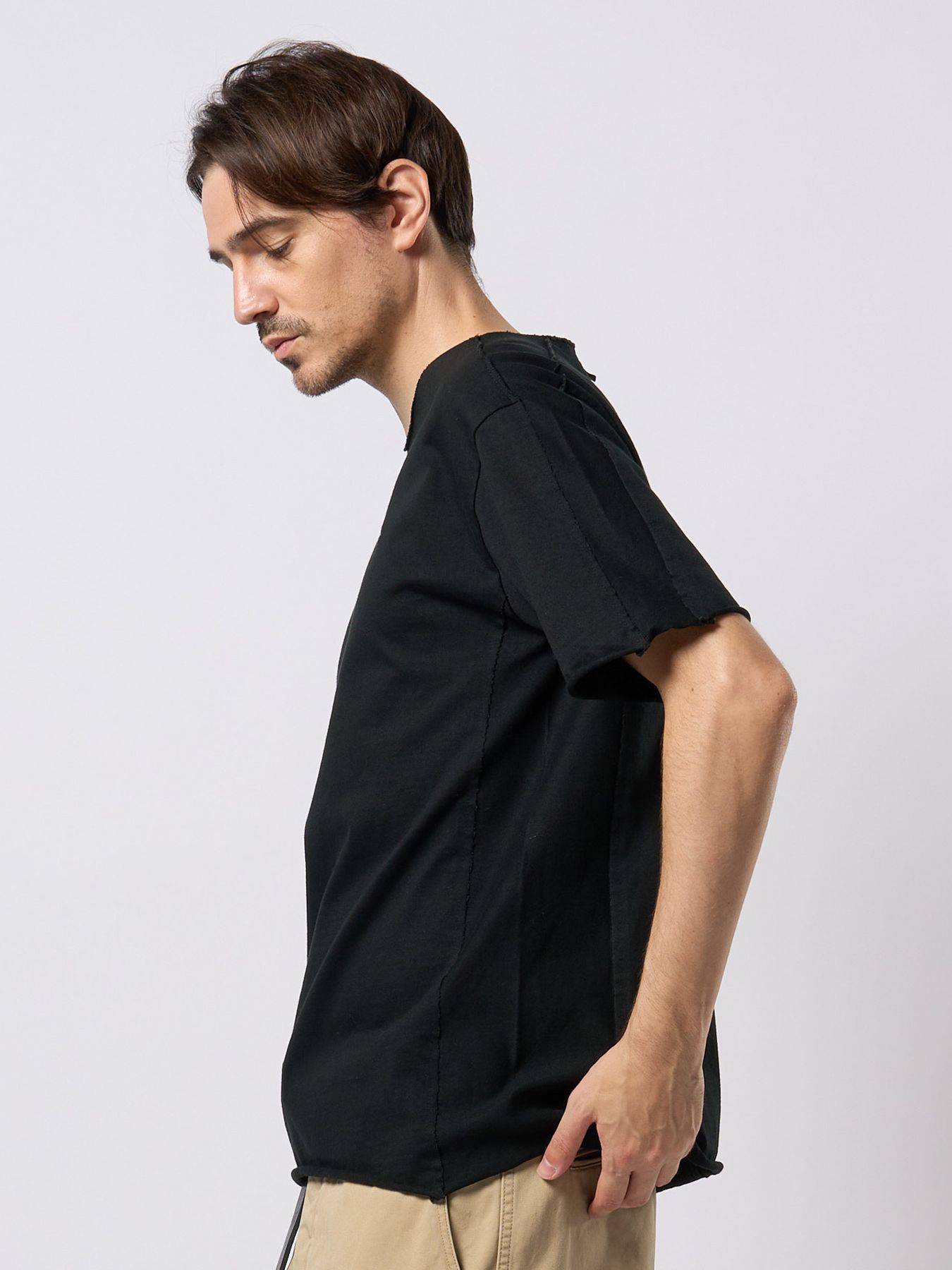 【予約品 9月23日(火) 締切】tight jersey cut-off S/S / タイトジャージ カットオフ ショートスリーブ / ブラック