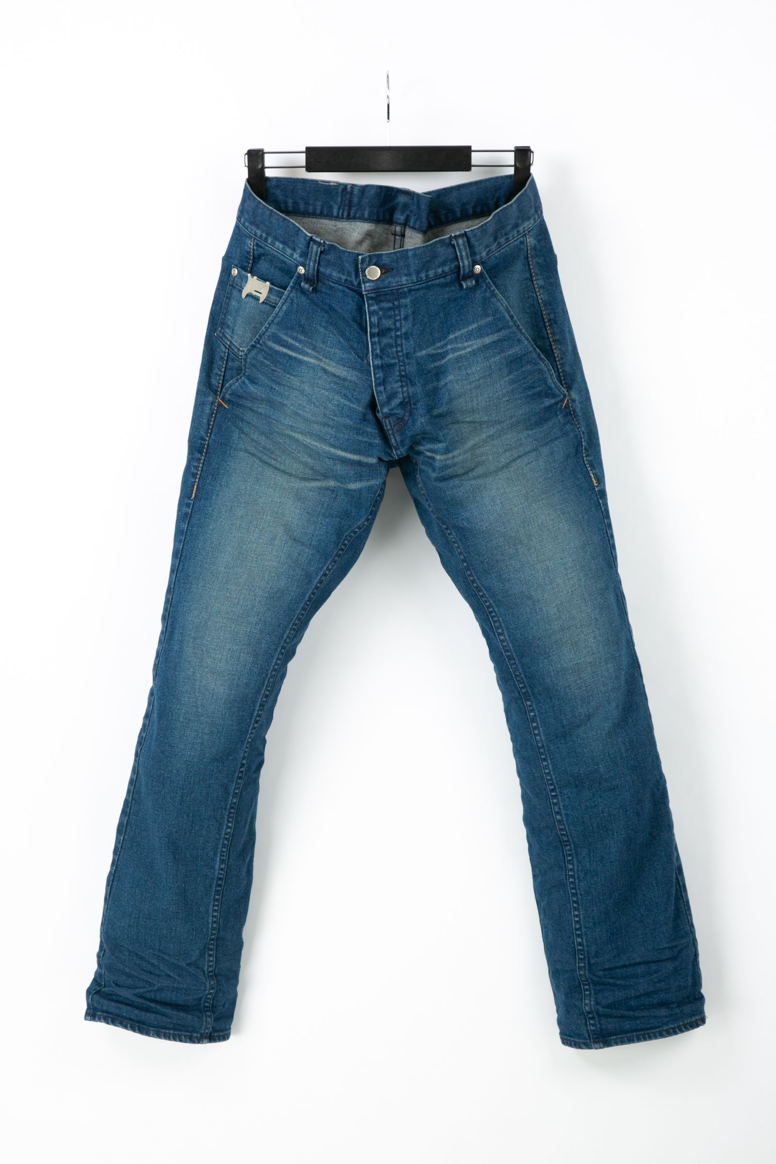 12.5oz オーガニックコットン ストレッチデニム ボックスワイドストレート ユーズド加工 / INDIGO 【STRUM】