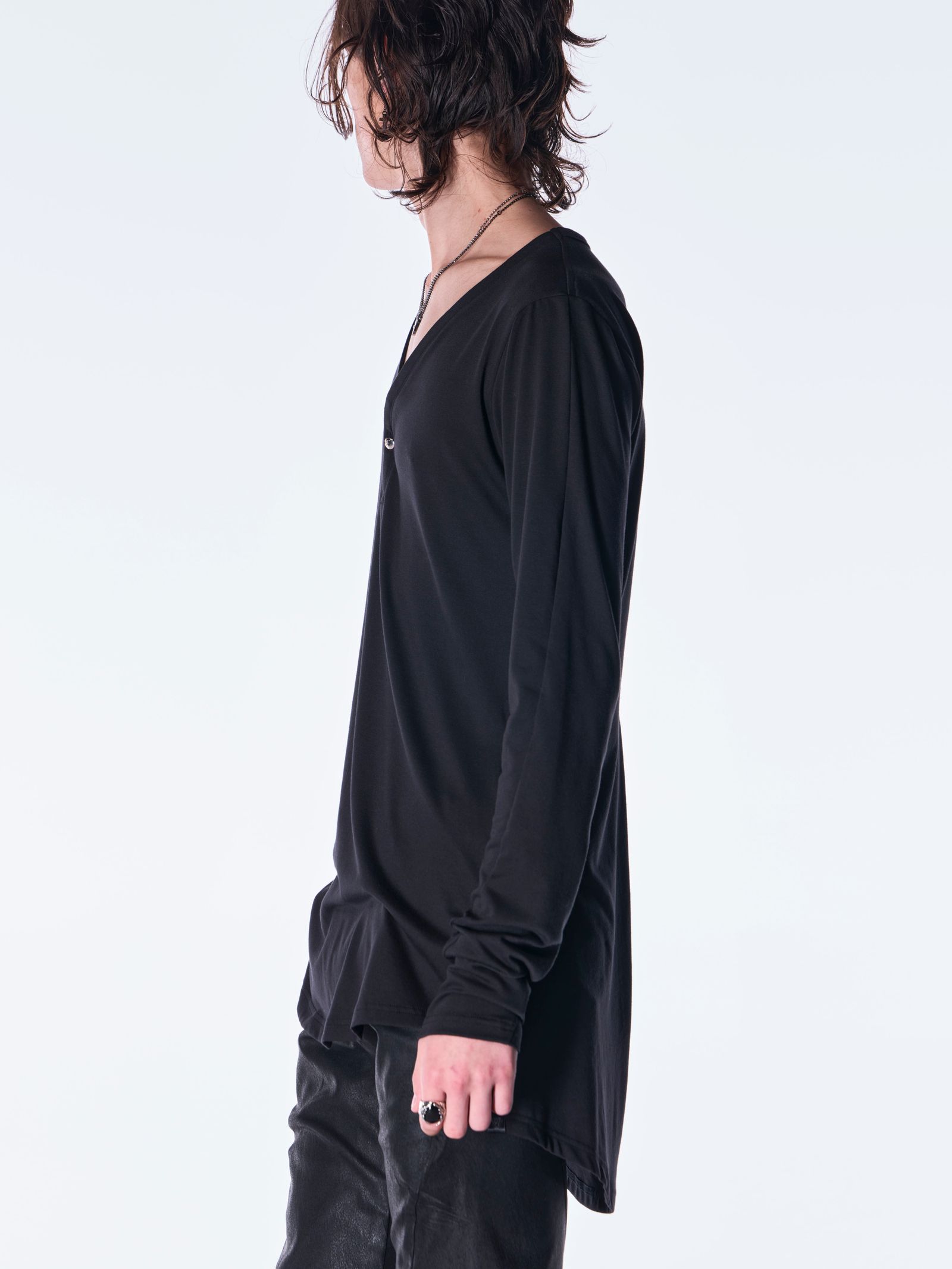 【予約品 6月29日(月) 締切】BEATENJIKU Henry Neck T-Shirt / ヘンリーネック Tシャツ / ブラック