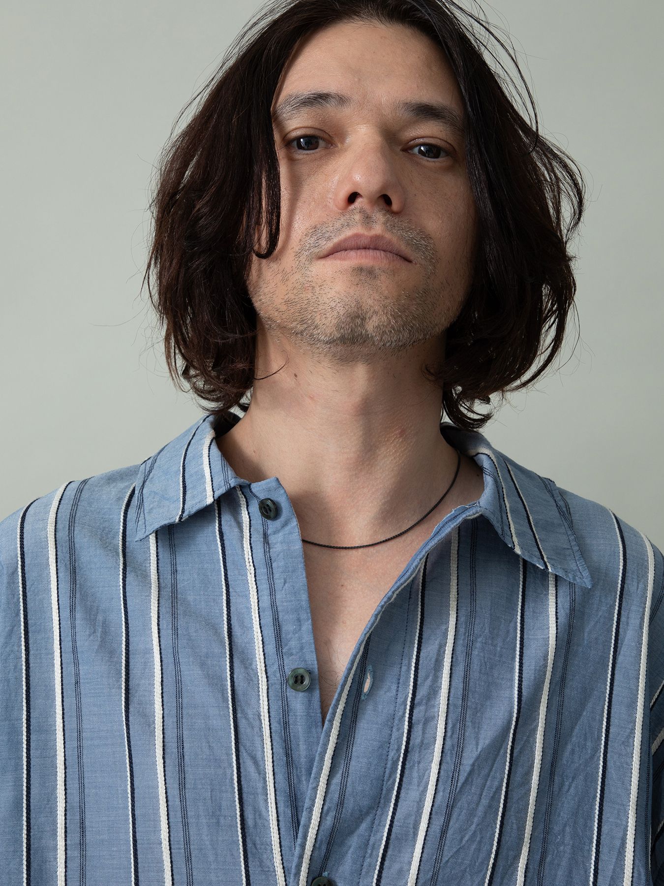 【予約品 2月1日(日) 締切】BORDERPULLOVER / オーバーサイズ プルオーバーシャツ / サックス