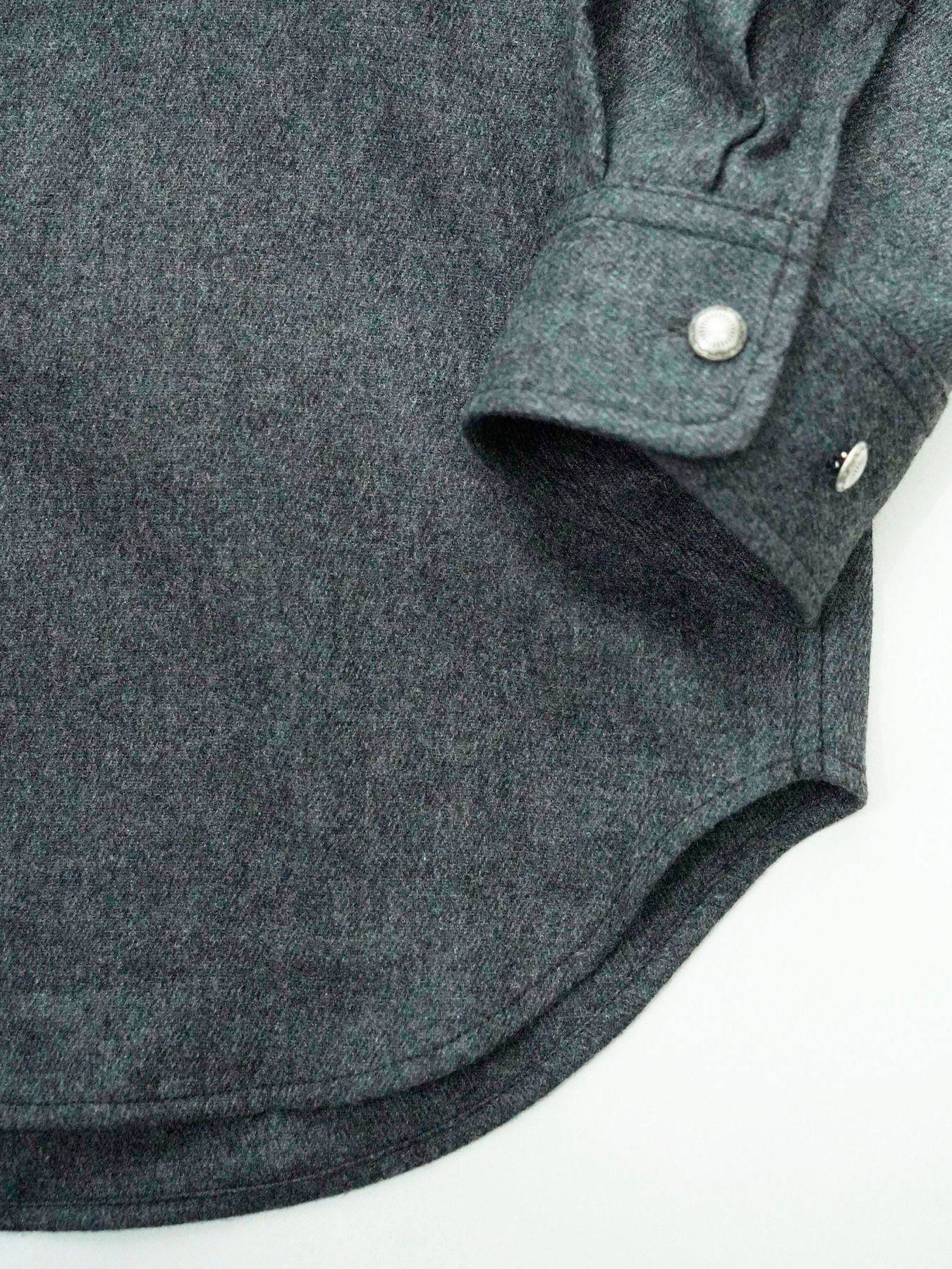 【予約品 】Bojour / ウール デザインシャツ / 杢グレー