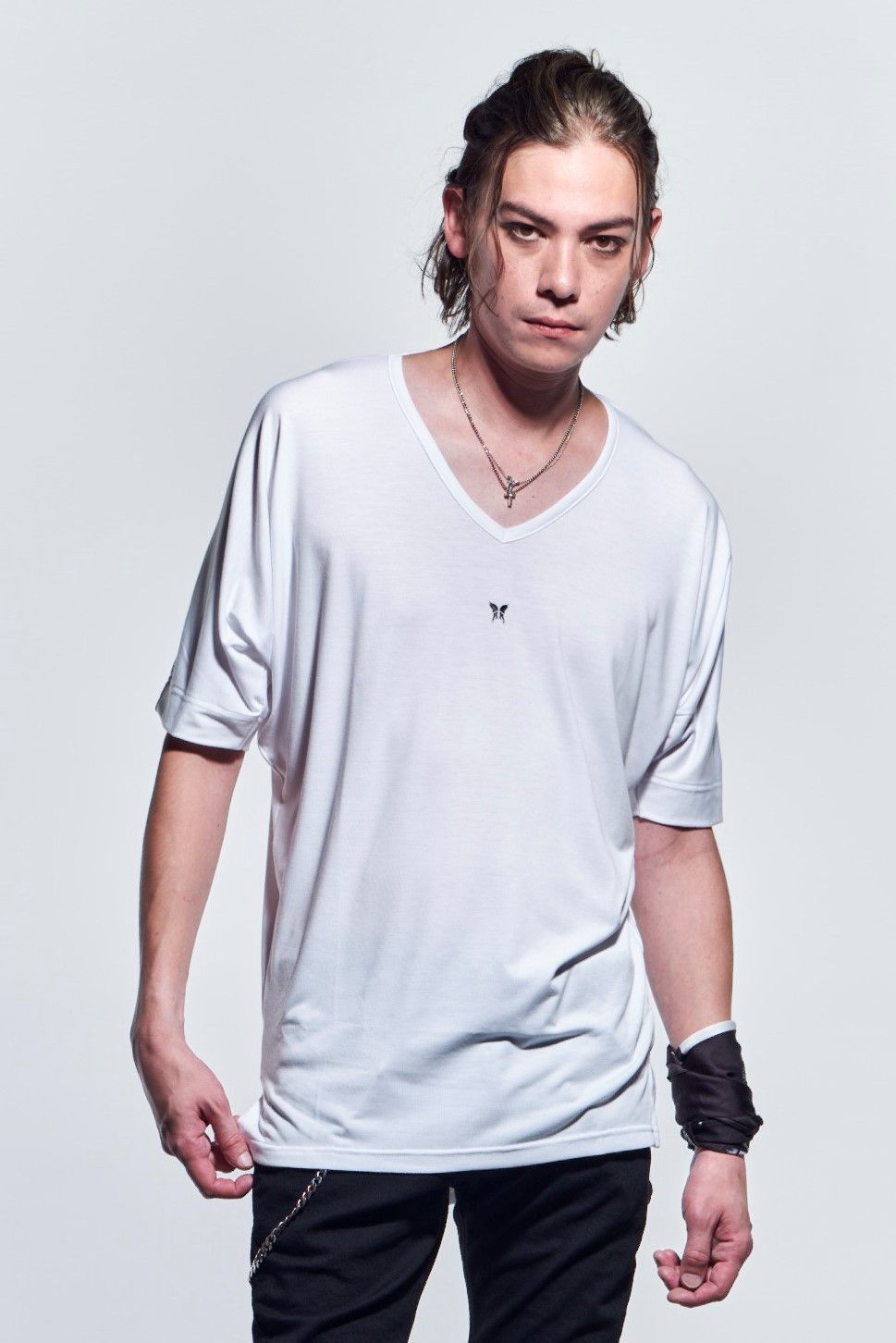 《予約品》 DolmanV-Neck T-Shirts Tシャツ BEA TENJIKU / White 【kiryuyrik】 1月入荷予定