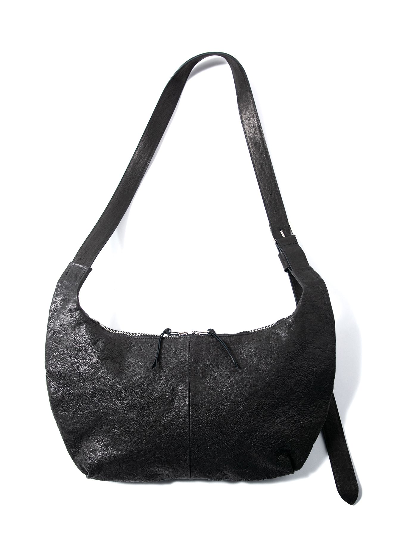 【予約品 10月12日(日) 締切】Pit Vegetable Full Tanned Shrunken Horsehide Banana Bag / フルタンニン ピット鞣し シュリンク ホース ハイド バナナ バッグ / SHAFTER / ブラック