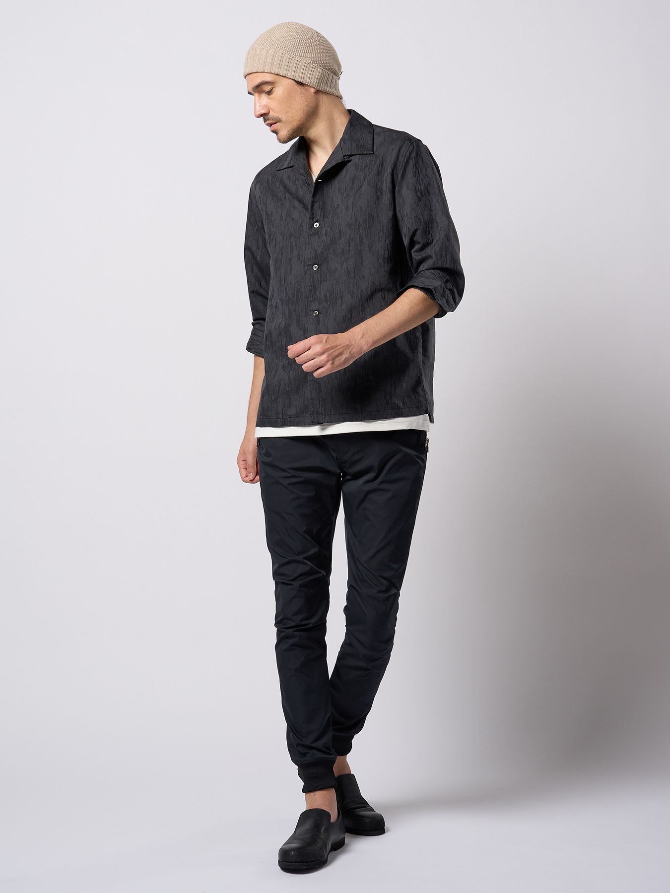 【予約品 9月23日(火) 締切】tuck rib pants / タックリブパンツ / ブラック