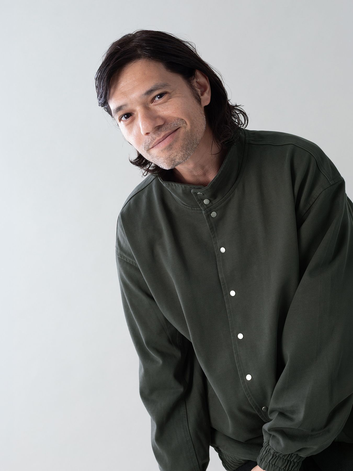 【予約品 5月6日(水) 締切】MOLD-SWEATJACKET / スタンドブルゾン / チャコール