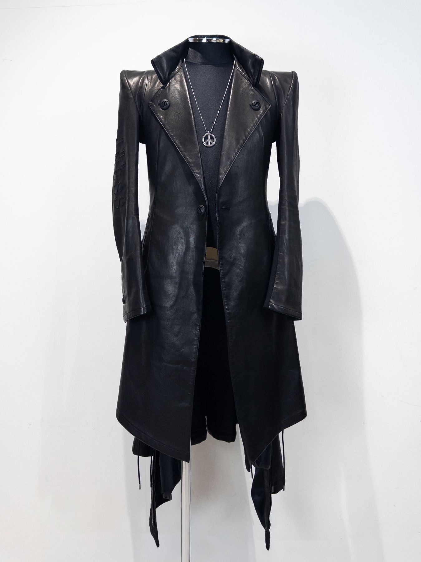 【予約品 4月26日(日) 締切】《Costume Line》Eco Horse Hide Lace Up Flare Jacket / エコホースレザー レースアップ フレアジャケット / ブラック