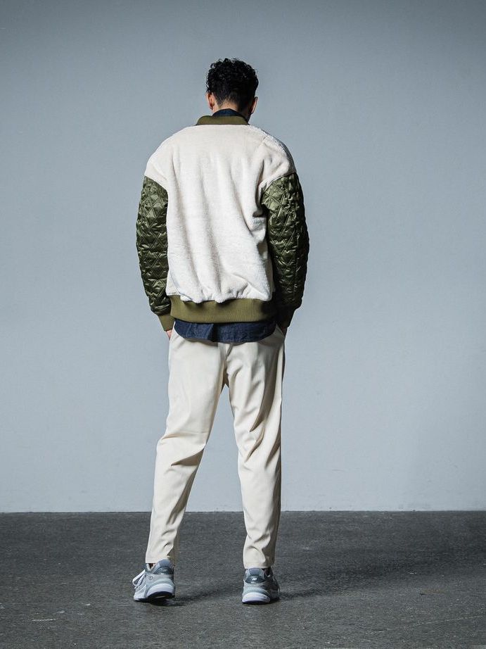《予約品》 BOA OVER  VARSITY JACKET  / ボアスタジャン / カーキ