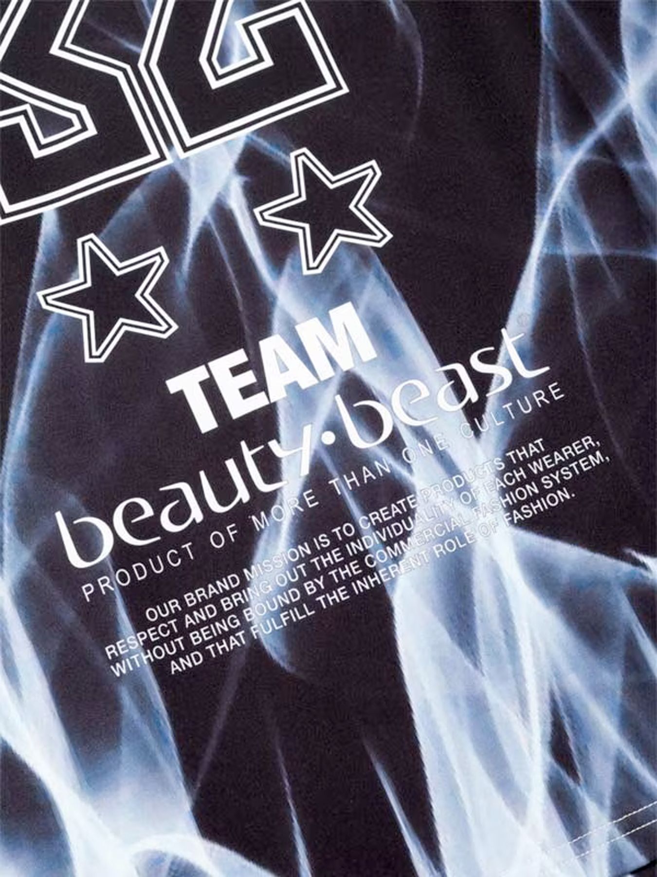 Wネームコラボ beauty:beast × SY32  SWEAT TEE / ブラック×ホワイト【SY32 by SWEET YEARS】