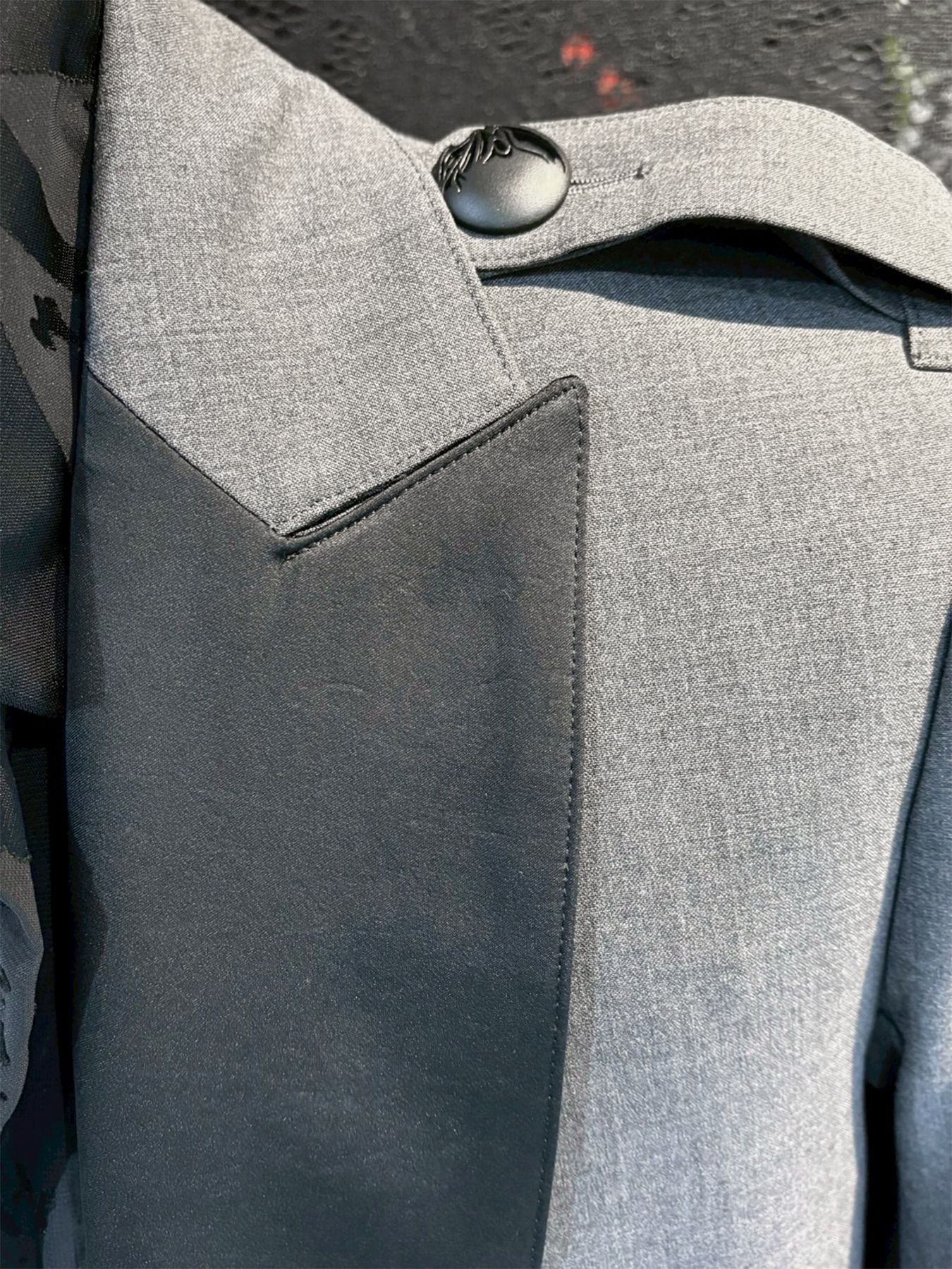 【予約品 1月4日(日) 締切】Goth Jacket / ゴスジャケットチェーン付きボタン  / グレー