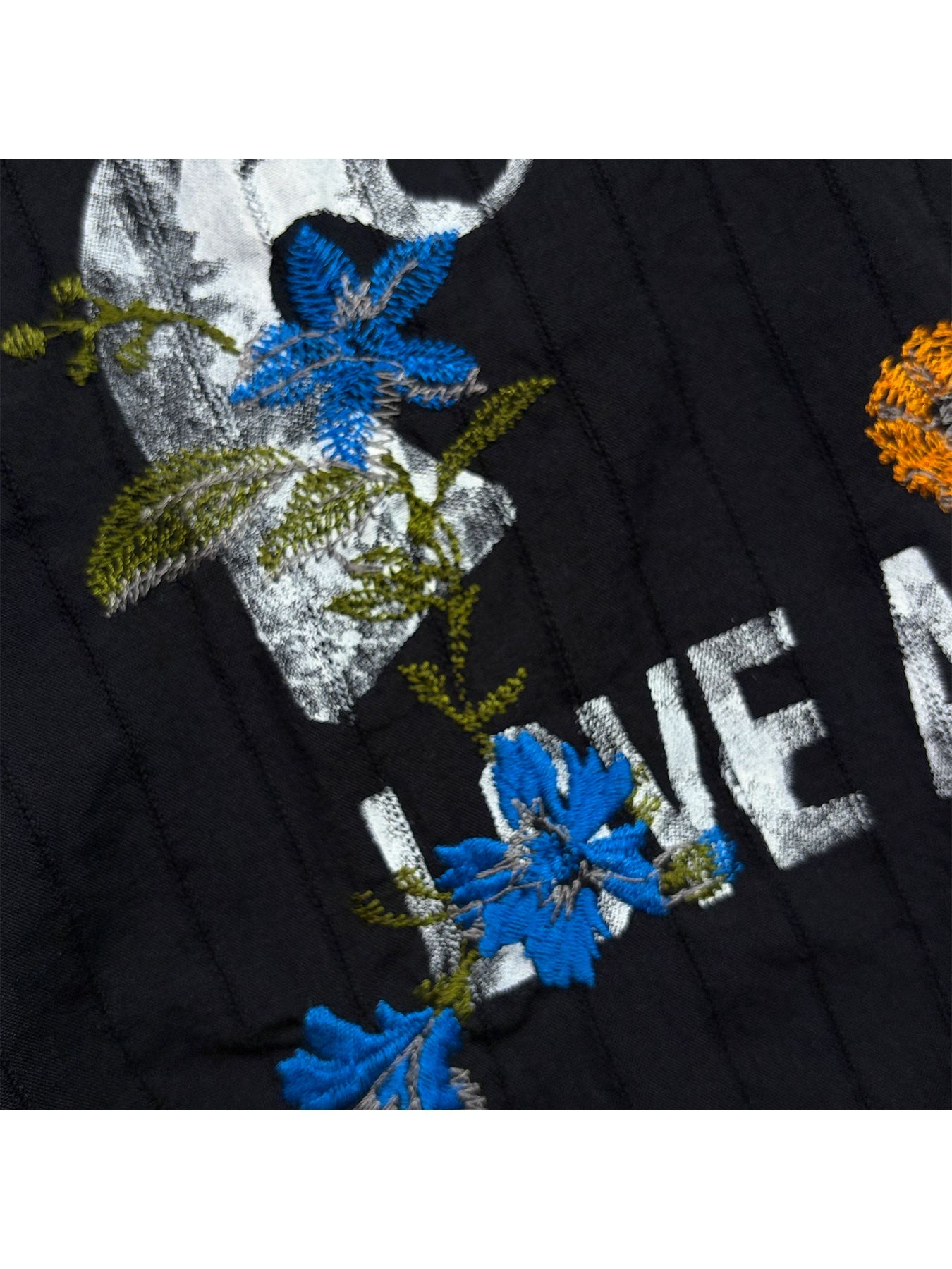 【予約品 8月23日(日) 締切】STRIPES SHIRT FLOWER / ブラック