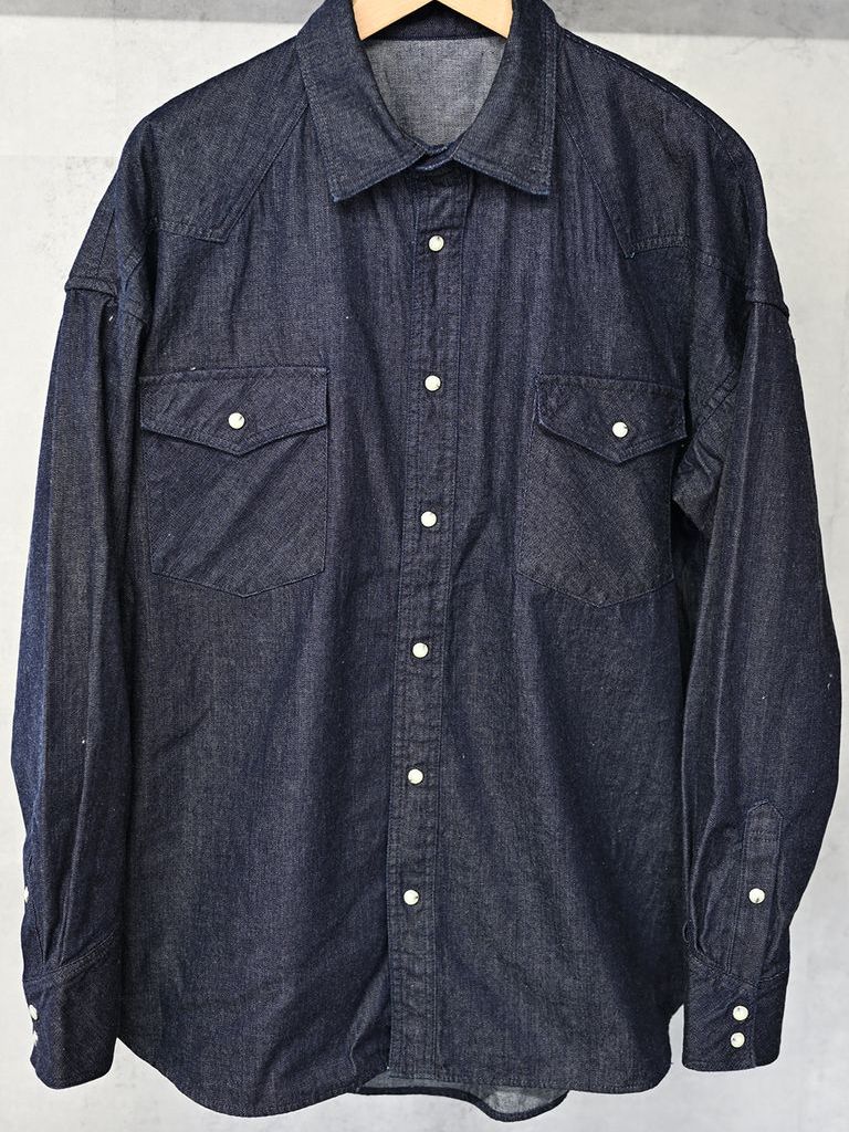 《予約品》 JAMES OVER DUNGAREE SHIRT  / オーバーウエスタンシャツ / インディゴワンウォッシュ