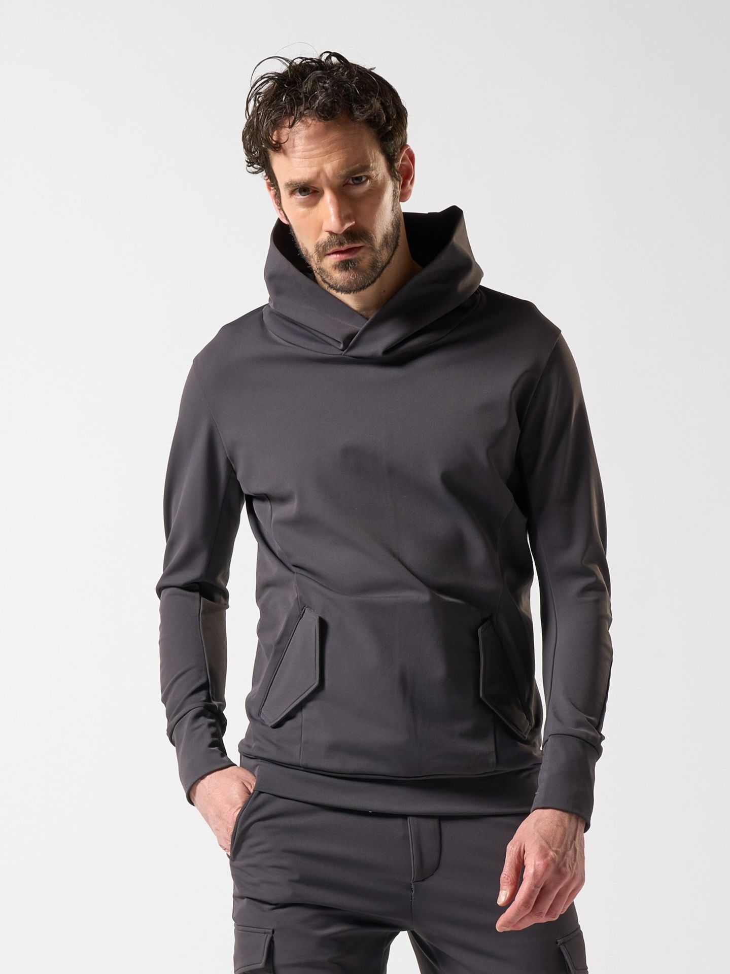 【予約品】 overlap hoodie / パーカー / ダークグレー
