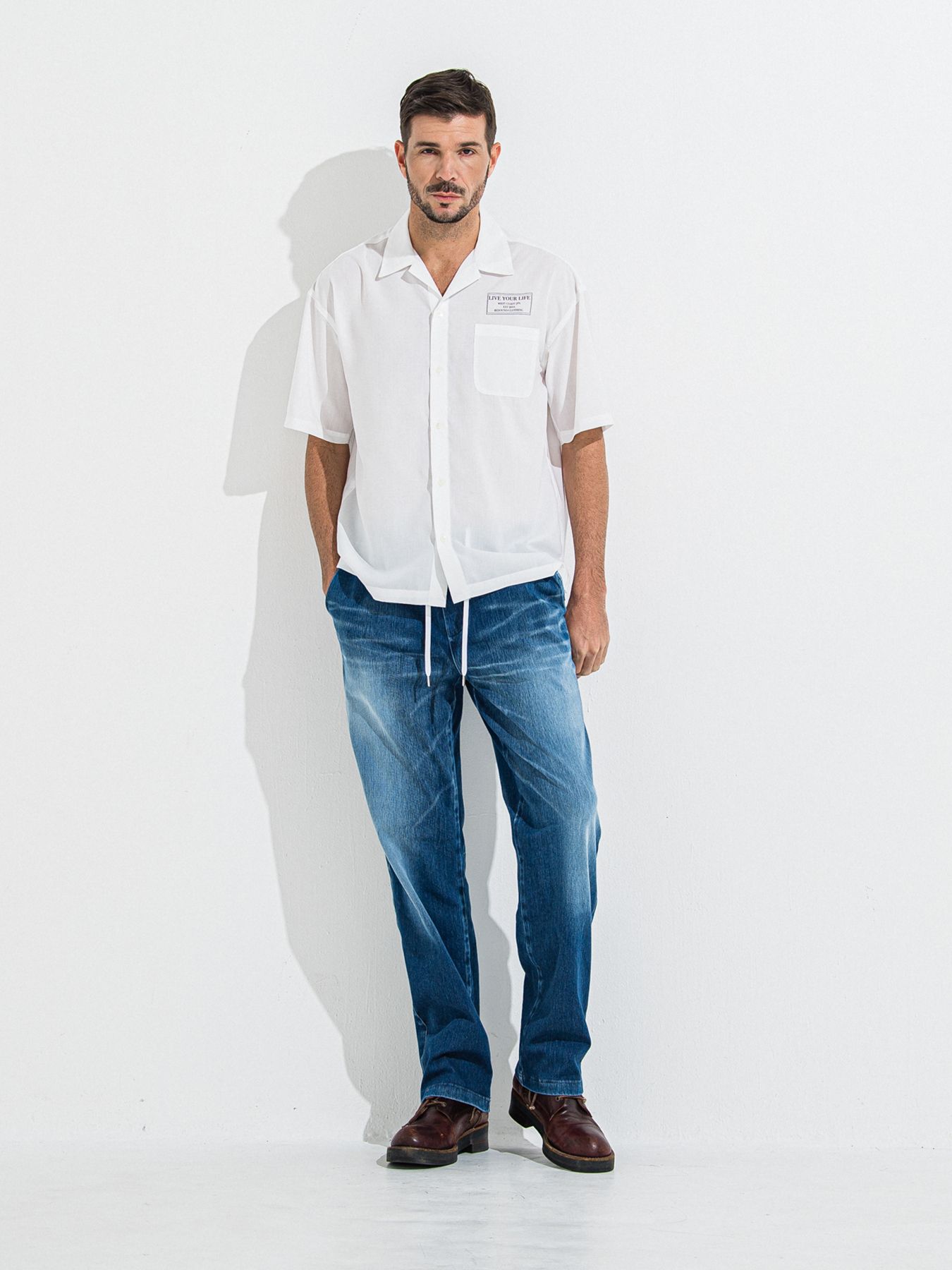 【予約品 】ZACK HALF SHIRT / ザックハーフスリーブシャツ / ホワイトプリント