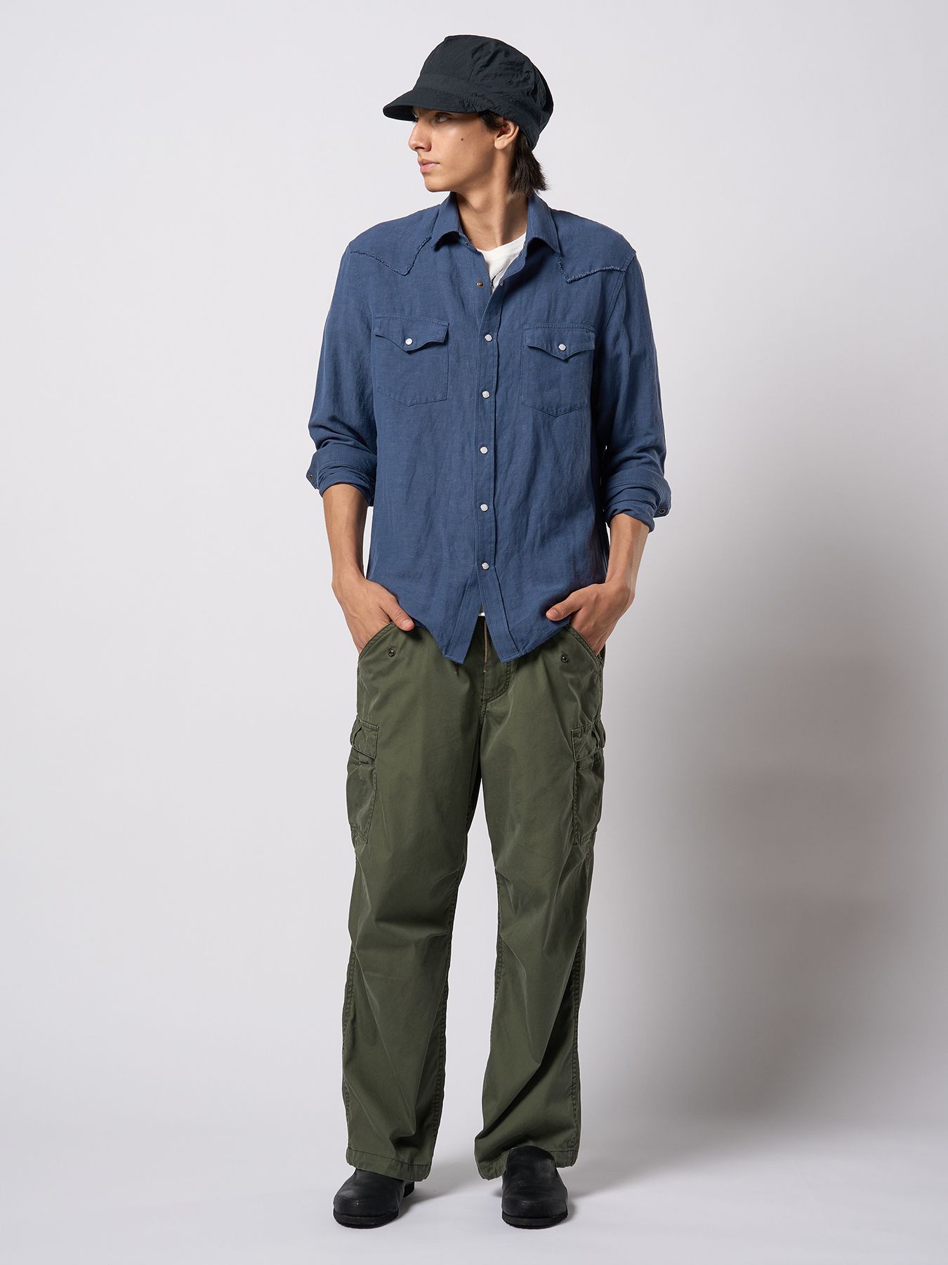 【予約品 9月23日(火) 締切】western shirt / ウエスタンシャツ / ダルブルー
