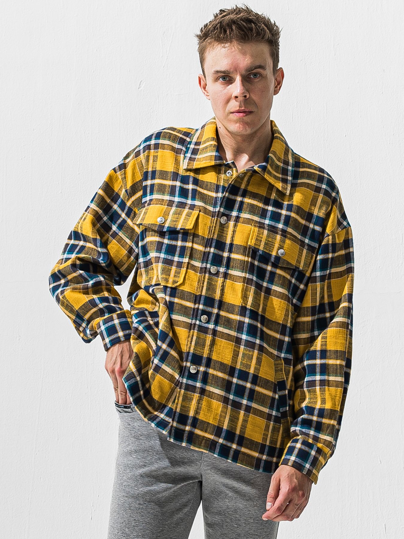 【予約品 9月6日(日) 締切】OLD SLUB CHECK JK / ヴィンテージ ネルジャケット / イエロー