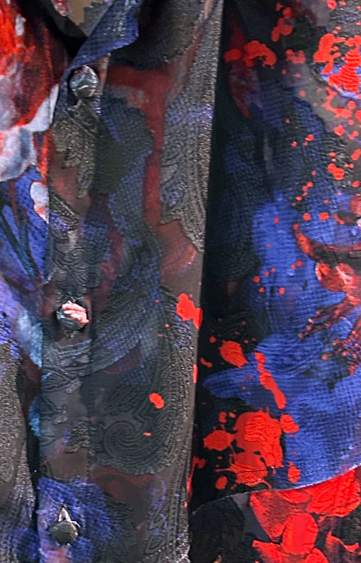 《予約品》 SplashFloraShirt / シャツ / ネイビー＆レッド