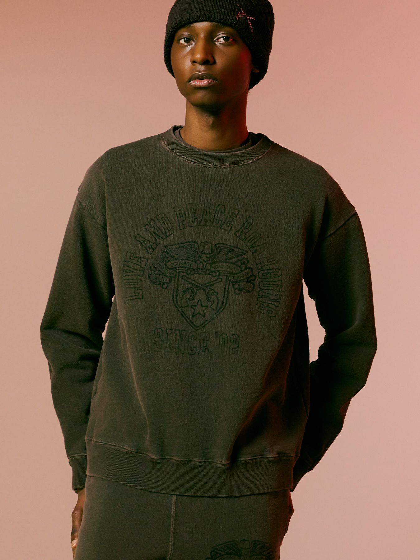 【予約品 】COLLEGE PRINT SWEAT / カレッジ プリント スウェット / ブラック