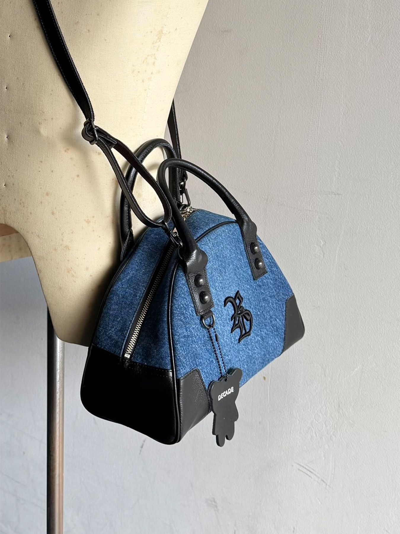 【予約品 9月6日(日) 締切】DECADEコラボ DENIM MINI BOSTON BAG / デニムボストンバッグ / デニム