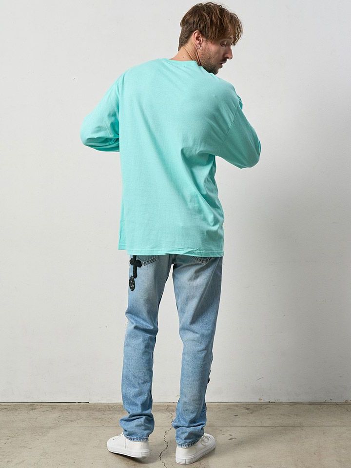 【予約品】 5.6ozコットン天竺 スターグラム発泡プリントTシャツ / ブルー 【STUD MUFFIN(スタッドマフィン)】